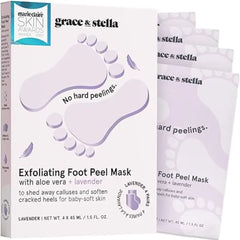 grace & stella Award Winning Foot Peel Mask Foot Peeling Mask with Aloe Vera Moisturizing Foot Mask for Dry Cracked Feet Foot Exfoliator for Baby Soft Feet