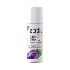 Zatik Naturals Odor Defense Roll-On Deodorant, 3 fl oz (90mL) – Aluminum-Free, Paraben-Free, Non-Toxic, Cruelty-Free Vegan, pH Balanced & Biodegradable Natural Deodorant – Lavender & Moringa, Orange & Vetiver, Unscented Herbal
