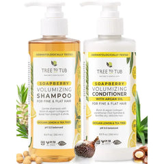 Tree to Tub Biotin & Volumizing Shampoo and Conditioner Set – Sulfate-Free Hair Thickening Care with Caffeine, Collagen & Organic Argan Oil for Fuller, Healthy Hair - 8.5 Fl Oz (Pack of 2)