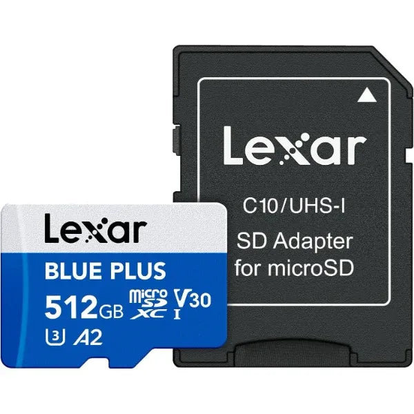 Lexar PLAY Blue MicroSDXC UHS-I Memory Card 512GB with Adapter 160MB/s