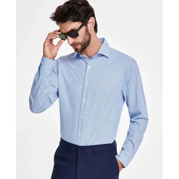 Alfani Men's Slim-Fit 4-Way Stretch Medallion Dress Shirt