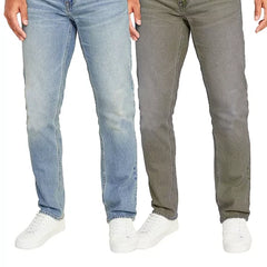 Blu Rock Men's Flex Stretch Slim Straight Jeans, Pack of 2