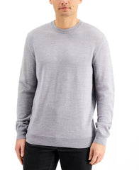 Men's Solid Crew Neck Merino Wool Blend Sweater