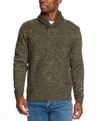Weatherproof Vintage Men's Chunky Cable Knit Toggle Sweater