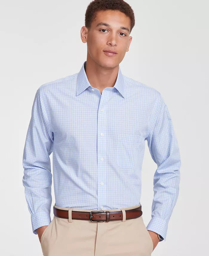 B By Brooks Brothers Men's Regular-Fit Check Broadcloth Dress Shirt - Light Pastel