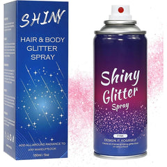 Lezero Glitter Spray for Face, Body, Hair & Clothes – Light Pink & Pure Gold Holographic Shimmer, Quick-Dry, Long-Lasting Lightweight Glitter Hairspray for Festival, Rave & Concert
