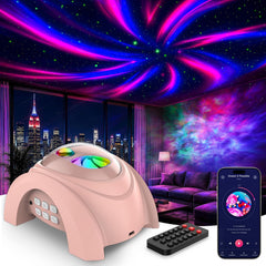 Rossetta Dual Lens Galaxy Star Projector, Aurora Night Light for Bedroom