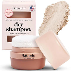 Kitsch Dry Shampoo Powder with Rice Protein – Unscented, Volumizing, No White Cast, Non-Aerosol, Organic & Paraben-Free, for Dark & Light Hair, Women & Men, Travel Size 8g