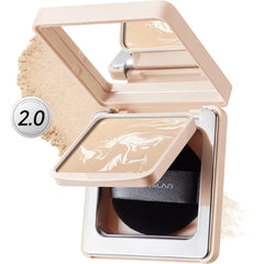 CARSLAN 2.0 Black Magnet Soft Focus Powder, Waterproof Translucent Pressed Setting Powder, 24H Longlasting Talc-Free Face Powder, Oil Control Compact Makeup