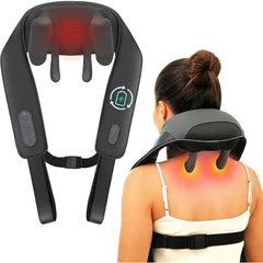 Snailax Cordless Neck Massager with Heat, Kneading Neck and Shoulder Massager Deep Tissue, Shiatsu Back Pillow, 2 Heating Levels,Gifts for Mom Dad