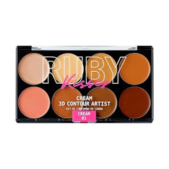 Ruby Kisses Flawless Finish with 3D Contour Cream Makeup Palette – Lightweight, Multi-Palette, Contouring Foundation, Creamy, Sculpt &Highlighting, Define Cheekbones