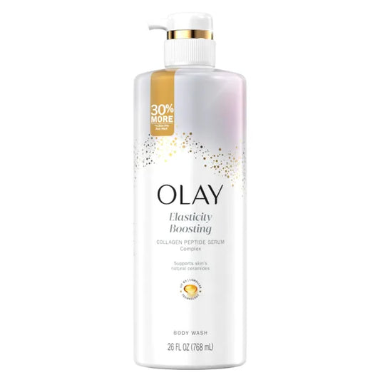 Olay Body Wash for Women, Elasticity Boosting, Collagen Peptide Serum Complex, Renews Moisture, Free of Parabens & Phthalates, Vitamin B3 Lameller Technology, For All Skin Types