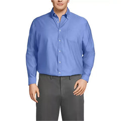 Lands' End Men's Supima Pinpoint Buttondown Collar Dress Shirt