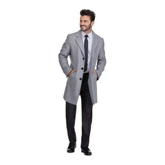 Men's Tailored Wool Blend Notch Collar Wool Blend Walker Car Coat