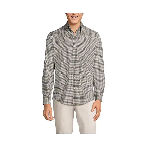 Lands' End Men's Tailored Fit No Iron Twill Long Sleeve Shirt