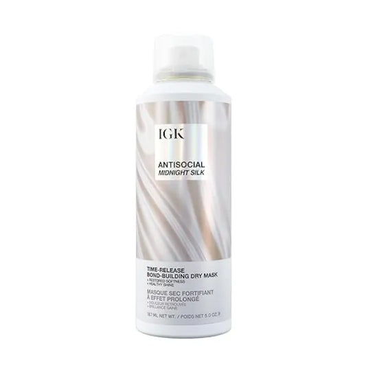 IGK Antisocial Overnight Bond Building Dry Hair Mask No Rinse Leave In Treatment for Damaged Hair Strengthens, Smooths & Softens Vegan, Sulfate Free, Color Safe .