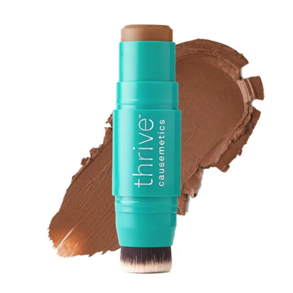 Thrive Causemetics Triple Threat Color Stick: Cream Bronzer & Contour Stick with Vitamin E, Evening Primrose Oil, Waterproof Smudge Proof Face Makeup Formula
