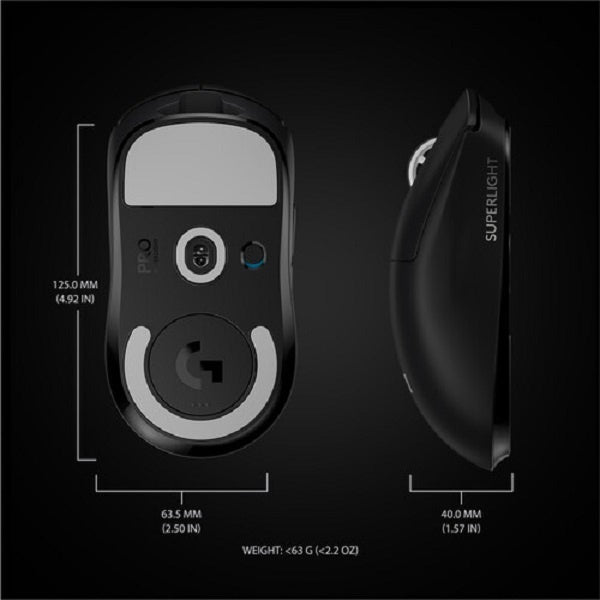 Logitech G Pro X Superlight Wireless Gaming Mouse (910-005878) Black