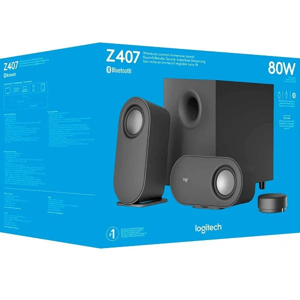 Logitech Z407 Bluetooth Computer Speaker System With Subwoofer &amp; Wireless Control (980-001347) - Black