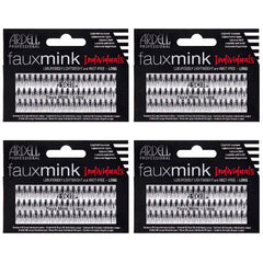 Ardell Faux Mink False Eyelashes, Individual Lashes Short, Black - Natural Look DIY Lash Clusters, Eyelash Extensions, 4 Pack