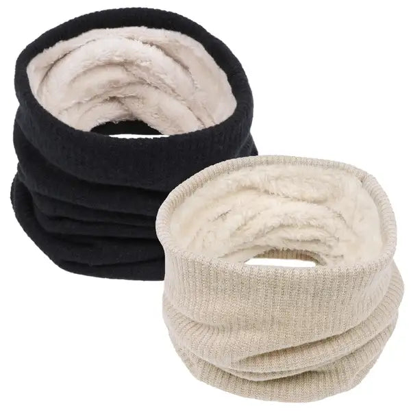 Loritta 2-Pack Winter Scarves for Women – Knitted Neck Warmers & Fleece Face Scarves