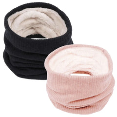 Loritta 2-Pack Winter Scarves for Women – Knitted Neck Warmers & Fleece Face Scarves