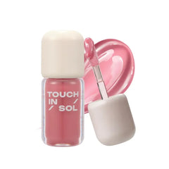 TOUCH IN SOL Glassy Color Lip – Hydrating Lip Oil Gloss, Moisturizing Stain, Non-Sticky Shine, Buildable Color, Lightweight Comfortable Wear, Korean Makeup