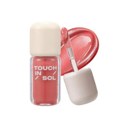 TOUCH IN SOL Glassy Color Lip – Hydrating Lip Oil Gloss, Moisturizing Stain, Non-Sticky Shine, Buildable Color, Lightweight Comfortable Wear, Korean Makeup