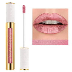 MAKI YIKA Metallic Pink Lipstick Long Lasting Hot Pink Lipsticks for Women, High Shine Glitter Lipstick No Smudge Transferproof Liquid Lip Gloss