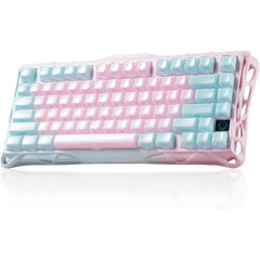 GravaStar Mercury K1 Lite 75% Gaming Keyboard, 2.4GHz/BT/Wired Tri-Mode Wireless Keyboard, Gasket Hot Swappable Mechanical Keyboard, Pre-lubed Linear Switches, RGB Backlit