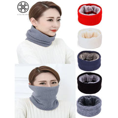 Luxtrada Double-Layer Fleece Neck Warmer Scarf – Windproof & Thick Knit for Men & Women