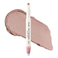 CLIO PROFESSIONAL Soft Blending Eyeshadow Stick - Long Lasting, Matte, Shimmer & Glitter Finishes, Built-in Brush for Easy Blending, Coconut-Derived Ester Oil Infused