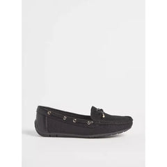 MAX FASHION Bow Accent Slip-On Loafers-Black