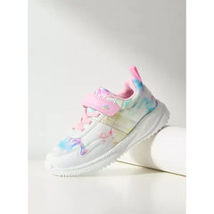 Tye Dye Print Sneakers with Hook and Loop Closure Multicolour