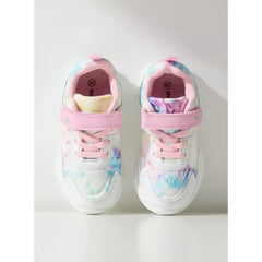 Tye Dye Print Sneakers with Hook and Loop Closure Multicolour