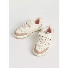 Penguin Print Sneakers with Hook and Loop Closure cream