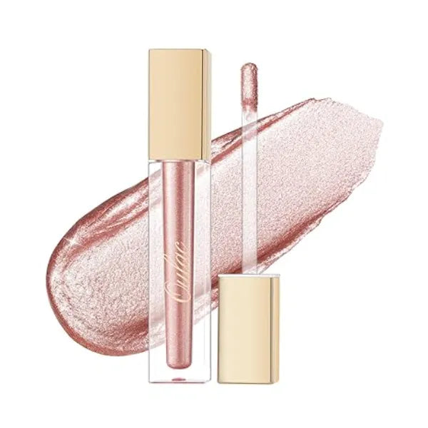 Oulac Pink Nude Metallic Shine Lipstick for Women, Dual Use for Lips & Eyeshadow, Long Lasting Lip Gloss, Metallic Matte High Impact Lip Color