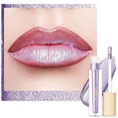 Oulac Pink Nude Metallic Shine Lipstick for Women, Dual Use for Lips & Eyeshadow, Long Lasting Lip Gloss, Metallic Matte High Impact Lip Color