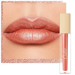 Oulac Pink Nude Metallic Shine Lipstick for Women, Dual Use for Lips & Eyeshadow, Long Lasting Lip Gloss, Metallic Matte High Impact Lip Color