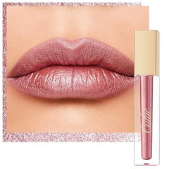 Oulac Pink Nude Metallic Shine Lipstick for Women, Dual Use for Lips & Eyeshadow, Long Lasting Lip Gloss, Metallic Matte High Impact Lip Color