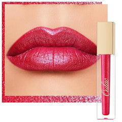 Oulac Pink Nude Metallic Shine Lipstick for Women, Dual Use for Lips & Eyeshadow, Long Lasting Lip Gloss, Metallic Matte High Impact Lip Color
