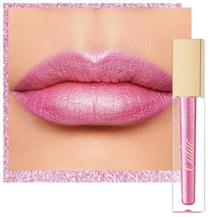 Oulac Pink Nude Metallic Shine Lipstick for Women, Dual Use for Lips & Eyeshadow, Long Lasting Lip Gloss, Metallic Matte High Impact Lip Color