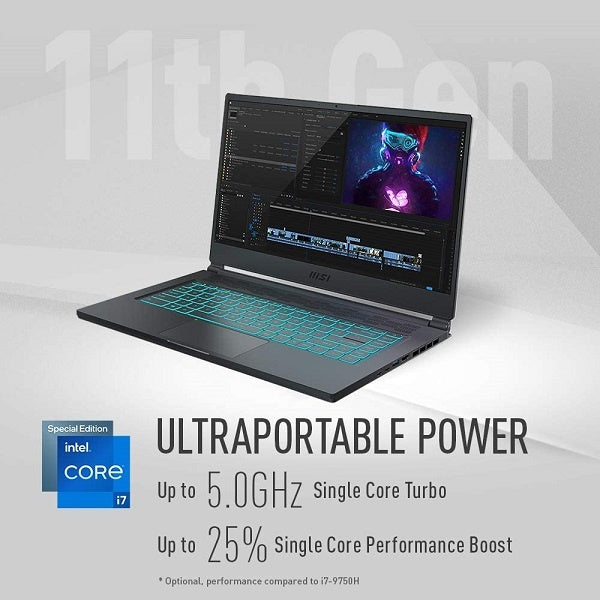 MSI Stealth Laptop 15M (Core I7, 16GB) (A11UEKV-009) 512GB Carbon Gray