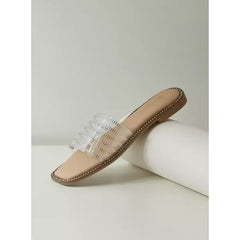 MAX FASHION Embellished Slip-On Sandals-Cream
