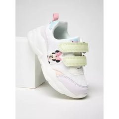 Minnie Mouse Applique Detail Sneakers with Hook and Loop Closure Multicolour