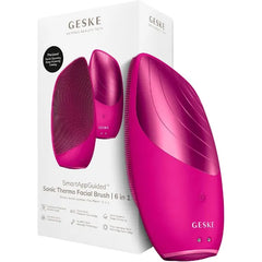 GESKE SmartAppGuided Sonic Thermo Facial Brush 6 in 1 Skin Cleansing Brush with Thermal Function Electric Facial Massager