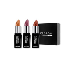 Claraline Matte Lipstick Makeup Set for Women, 3 Pcs, Fashionable Colors, Paraben Free, Non-Sticky, Long Lasting Wear, Gift Set