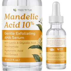 Tree to Tub Facial Serum – Anti-Aging, Hydrating & Brightening Serums with Hyaluronic Acid, Vitamin C, Retinol Alternative, Peptides, Niacinamide & Gentle AHAs for All Skin Types - 1 Fl oz / 30ml
