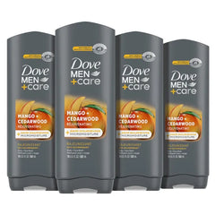 DOVE MEN + CARE Mens Body Wash, Dry Skin Body Wash with Micromoisture, Effectively Washes Away Bacteria While Nourishing Your Skin - 18 oz (Pack of 4)