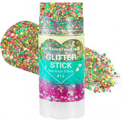 Mysense Carnival White Body Glitter Stick,Face Hair Glitter Gel for Women Kids,Sparkling Mermaid Sequins Chunky Glitter Face Paint Makeup,Singer Concert Outfit Festival Rave Accessories